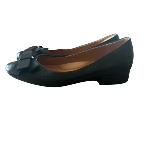 Gentle Souls Black Leather Bow Ballet Flats Size 6.5 - Picture 3 of 9